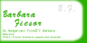 barbara ficsor business card